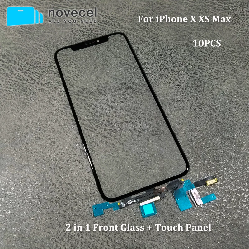 10 шт. сенсорный экран дигитайзер панель для iPhone X XS XSmax XR Novecel Переднее стекло сенсорный экран сенсор Ремонт Запчасти Замена