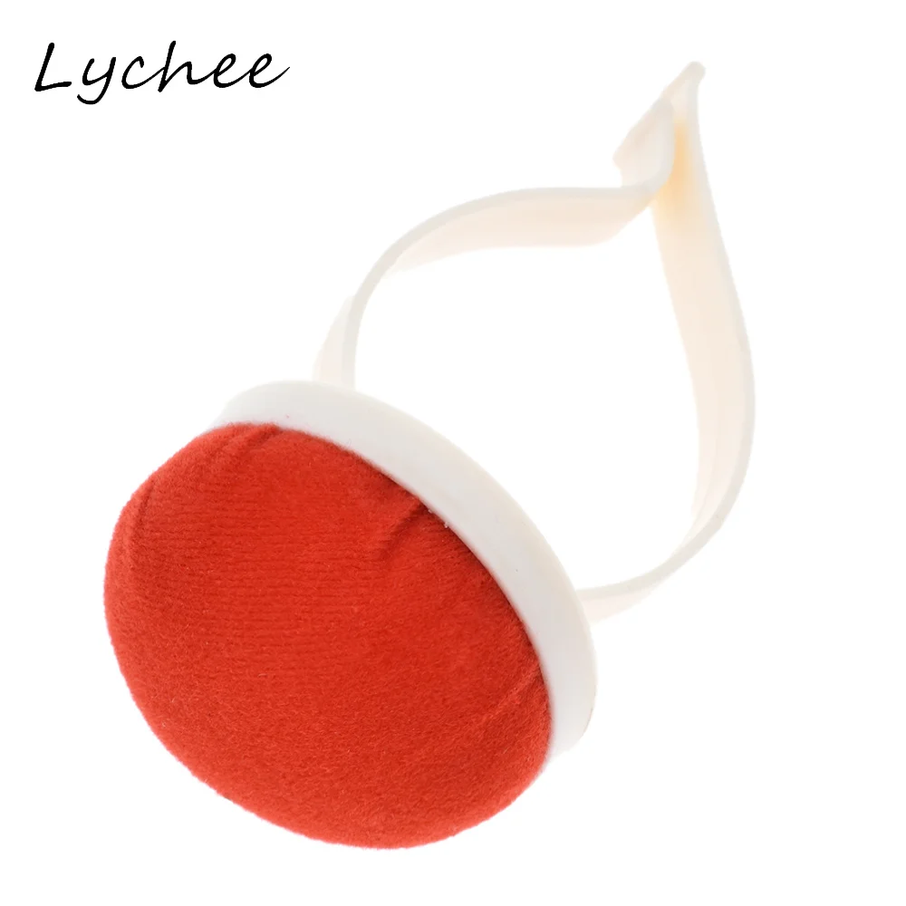 Красный круглый иглы Lychee губчатая подушка с пластиковой подушечкой для запястья