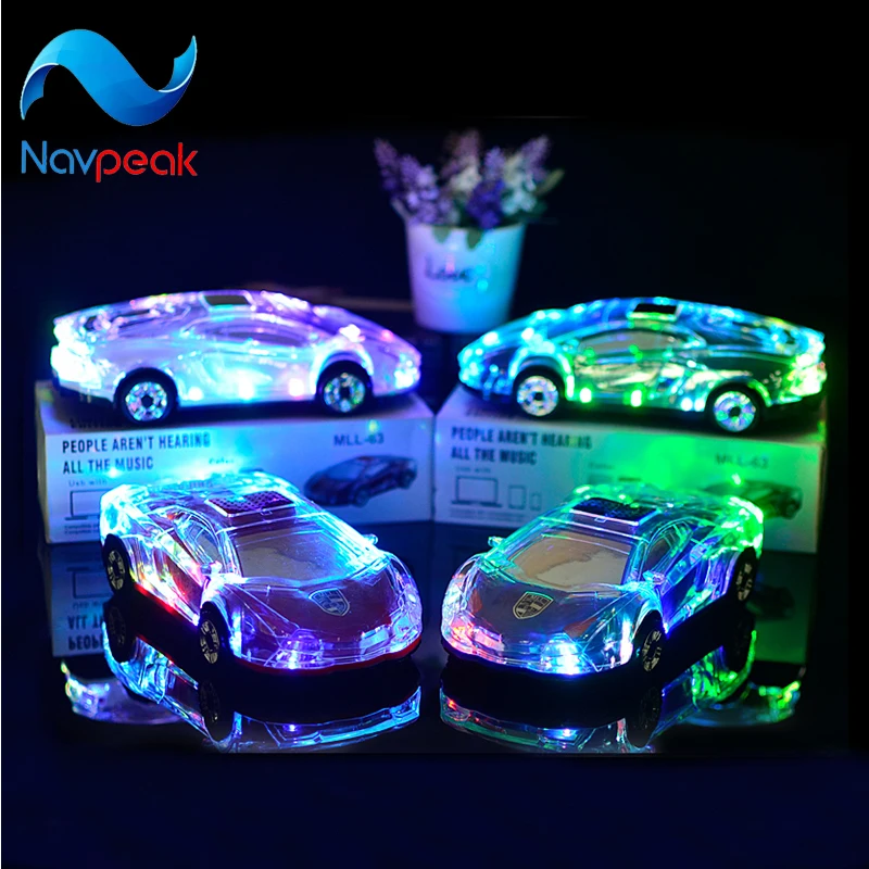 2 шт./лот Navpeak Bluetooth динамик беспроводной s Прозрачная форма спортивной машины флэш