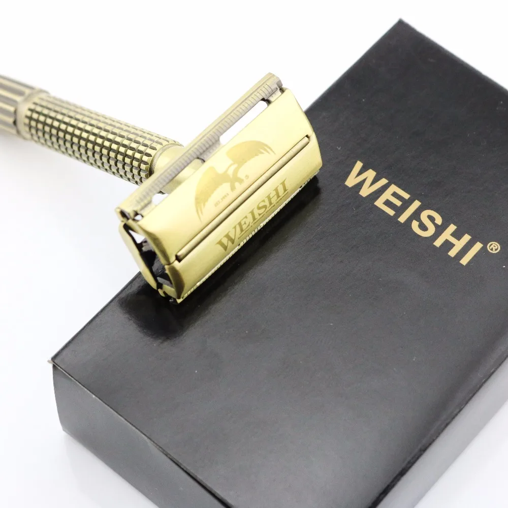 WEISHI Безопасная бритва с двойными краями и бабочками 9306-F серебристый 9306-C цвет пистолета 9306-I бронза Высокое качество 10 шт./партия Новинка