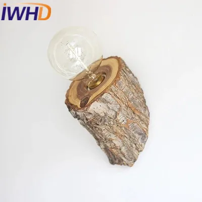 IWHD Tree Лофт промышленный винтажный бра настенный светильник светильники Американский Стиль дерево Ретро настенный лестничный светильник ing светильники