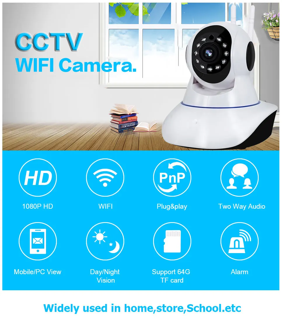 Беспроводная IP камера видеонаблюдения V380 с Wi Fi и записью звука|Камеры