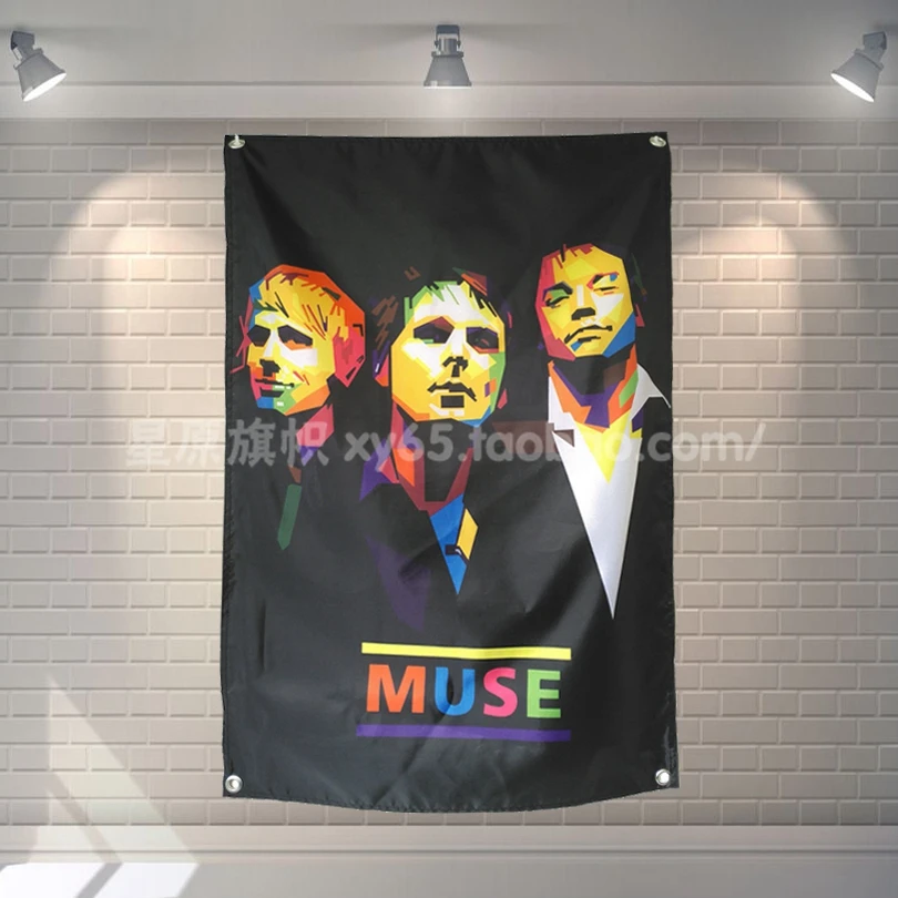 &quotMUSE&quot поп Группа Знак тканевый флаг с четырьмя отверстиями для подвешивания