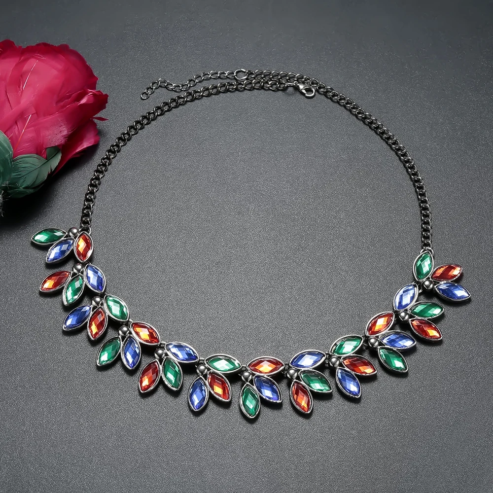Женское колье Meyfflin черная цепочка со стразами ожерелье Colar Collier Femme | Украшения и
