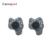 carvejewl vintage stud earrings glitter stone irregular big stud earrings for women jewelry unique classical anti gold earings