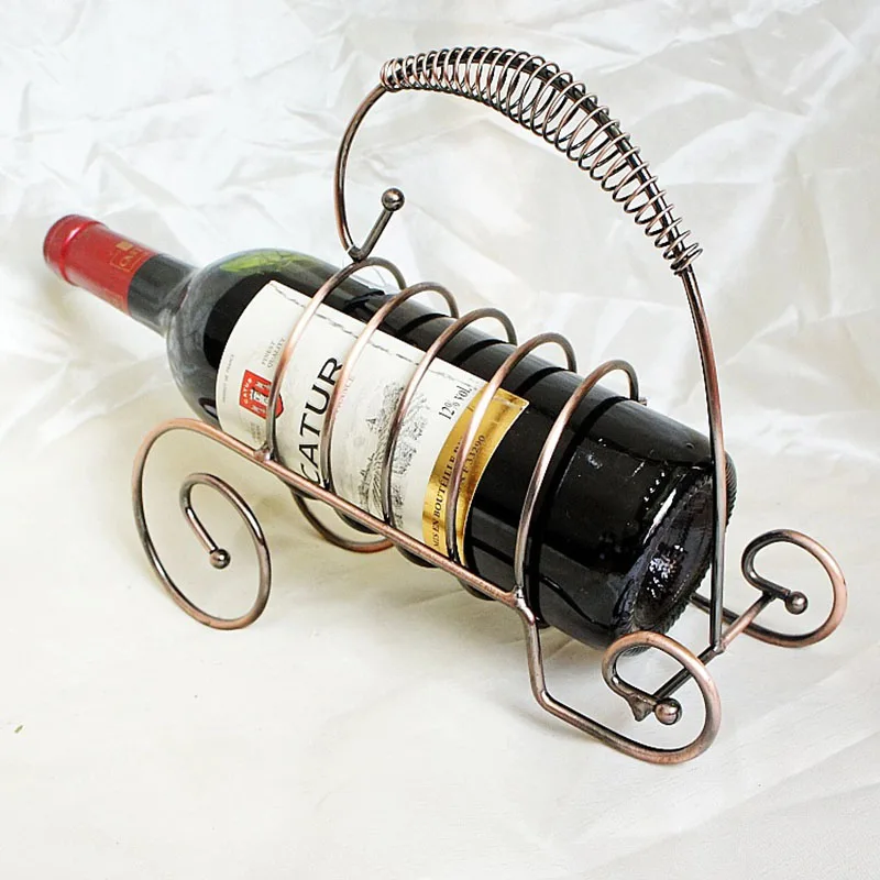 Stylish Wine Rack Iron Stand Bronze Metal Cage Process Plating Coated American Style Holder Craft Home Bar Decoration | Дом и сад