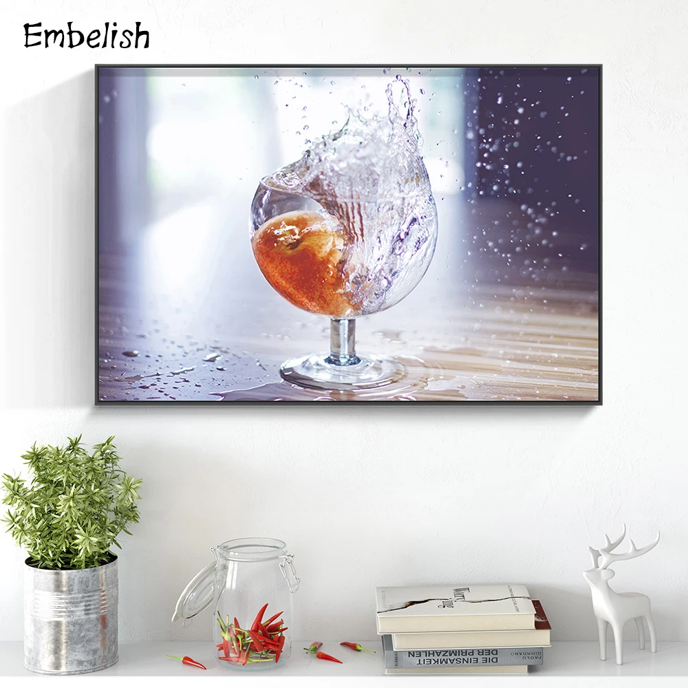 

Embelish 1 Pieces Hot Selling Big Size Watering Cup Kitchen Decor Wall Art Poster Home Decor HD Canvas Paintings For Living Room
