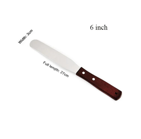 straight 6inch 4/6/8/10 дюймов Нержавеющая сталь лопатка для торта соблазнительный крем масло для защиты от обледенения глазурь Ножи гладкой Кухня Кондитерские инструменты для украшения торта - Цвет: straight 6inch