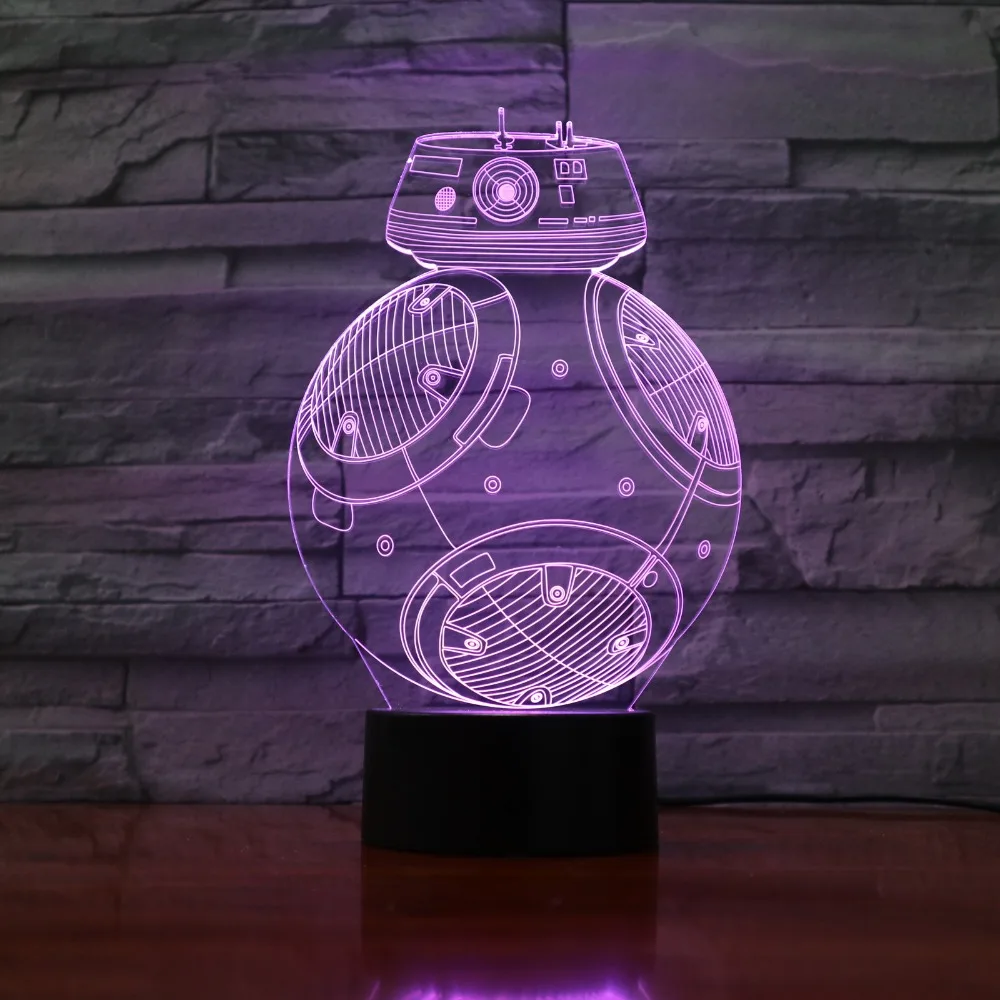 Новый BB8 Робот 3D светодиодный светильник стол украшение на Хэллоуин подарок