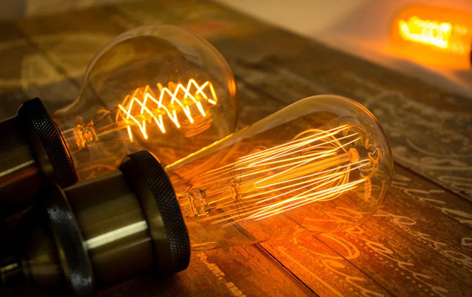 1 шт. Ретро E27 ST64 Эдисон лампы 110 v/220 v можно использовать энергосберегающую лампу или светодиодную лампочку) для дома/Гостиная Винтажные Украшения ламповая нить 40 W лампа
