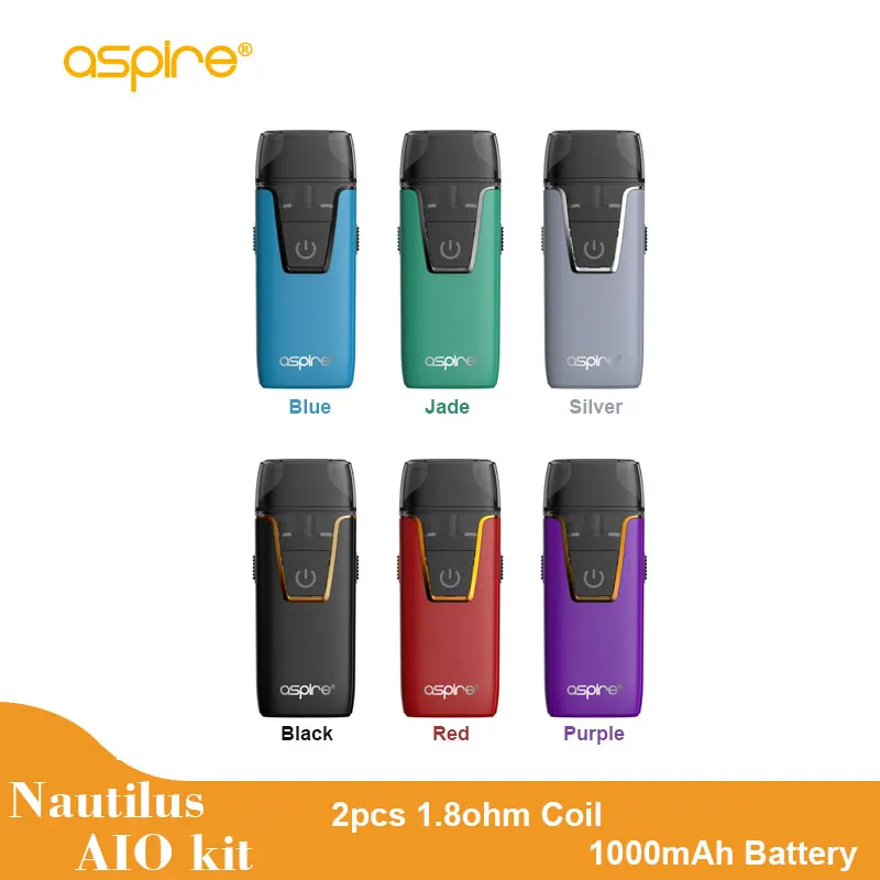Aspire Nautilus AIO Vape pod Kit 1.8ohm BVC катушки с емкостью 4 5/2 мл емкость 1000 мАч батарея