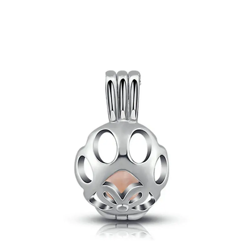K251N08 EUDORA жемчужная клетка серебряный цвет медальон ароматерапия с парфюмом эфирное масло диффузор ожерелье 8 мм медальон кулон для DIY ювелирных изделий - Окраска металла: K251N08