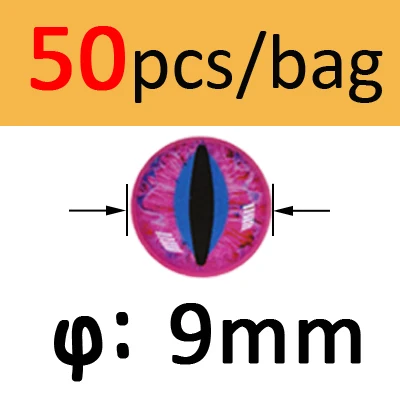 Pink 9mm 50pcs Bimoo 50 шт. 3D 4D голографические рыболовные глаза для приманки рыбные глаза для завязывания мух изготовления приманки ремесло рыбы Череп Живые Глаза Размер 3 мм-12 мм - Цвет: Pink 9mm 50pcs