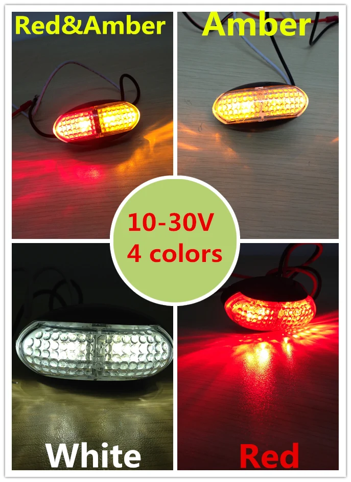 

10x ADR Lorry Truck Trailer LED Side Marker lamp Clearance light tail Lamp 10-30V 12v 24v Turn light external light Rear Lights