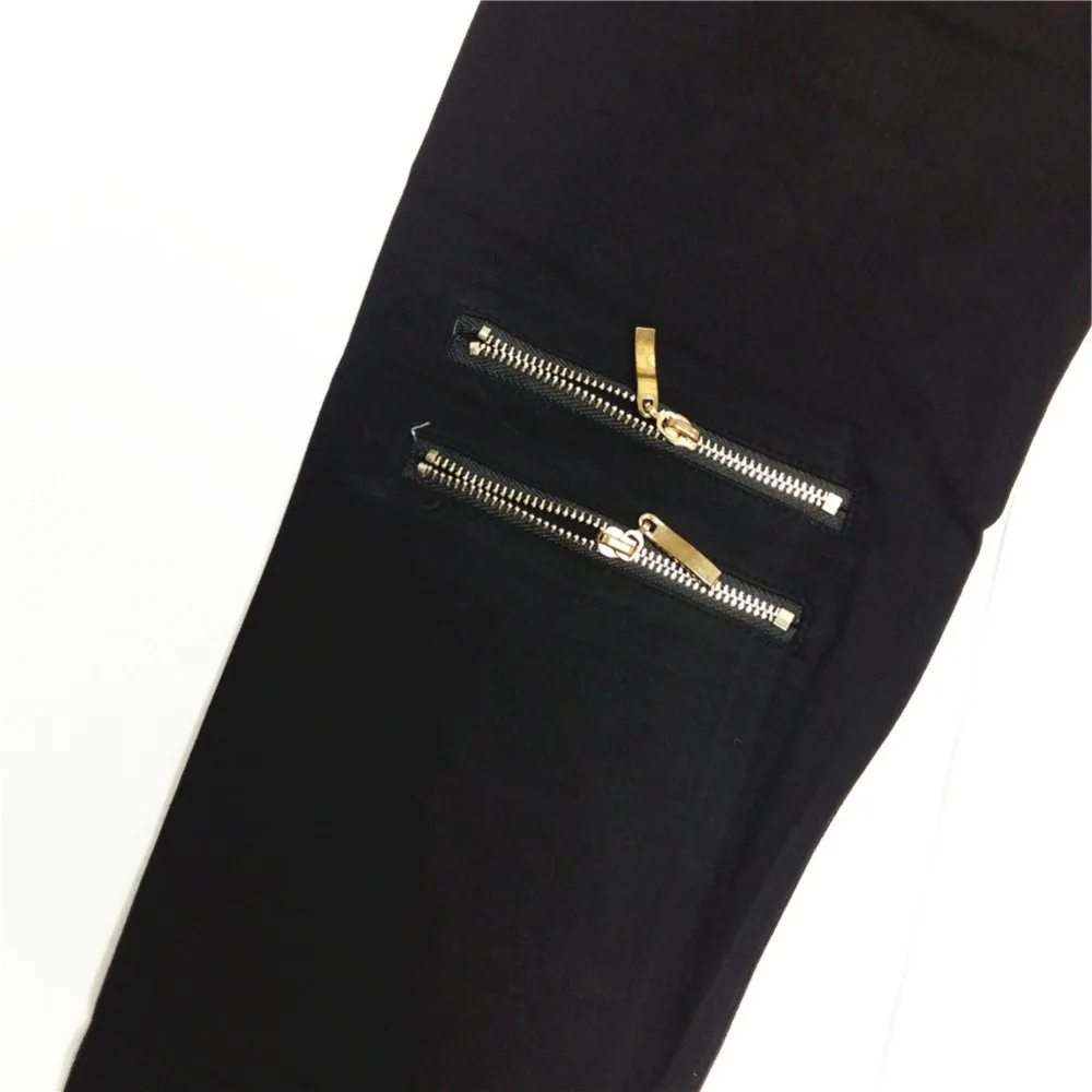 Новое поступление Для женщин длинные штаны модные молнии широкую ногу Jogger брюки