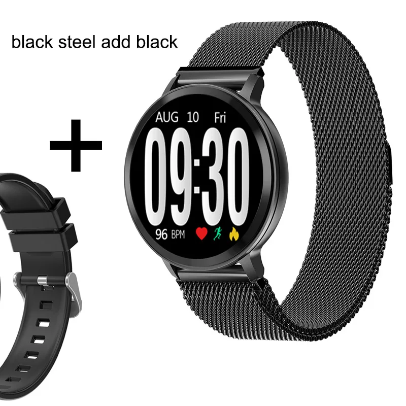 S8 Add black silical Смарт-часы с Bluetooth, мужские часы для измерения артериального давления, женские Смарт-часы, водонепроницаемые спортивные часы с трекером, WhatsApp для Android Ios - Цвет: S8 Add black silical