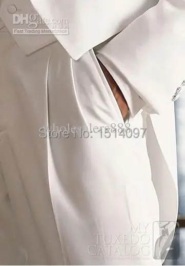 Double-breasted Taicoat Style IWhite Groom Tuxedos Best Man Notch Lapel Groomsmen Men Wedding Suits Bridegroom (Jacket+Pants+Tie | Мужская