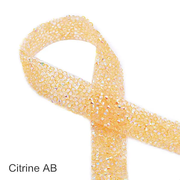 Citrine AB 1 ярд/лот ширина 3 см много цветов стразы окантовка серебряные стразы окантовка пояса стразы Обрезка DIY B3681 - Цвет: Citrine AB