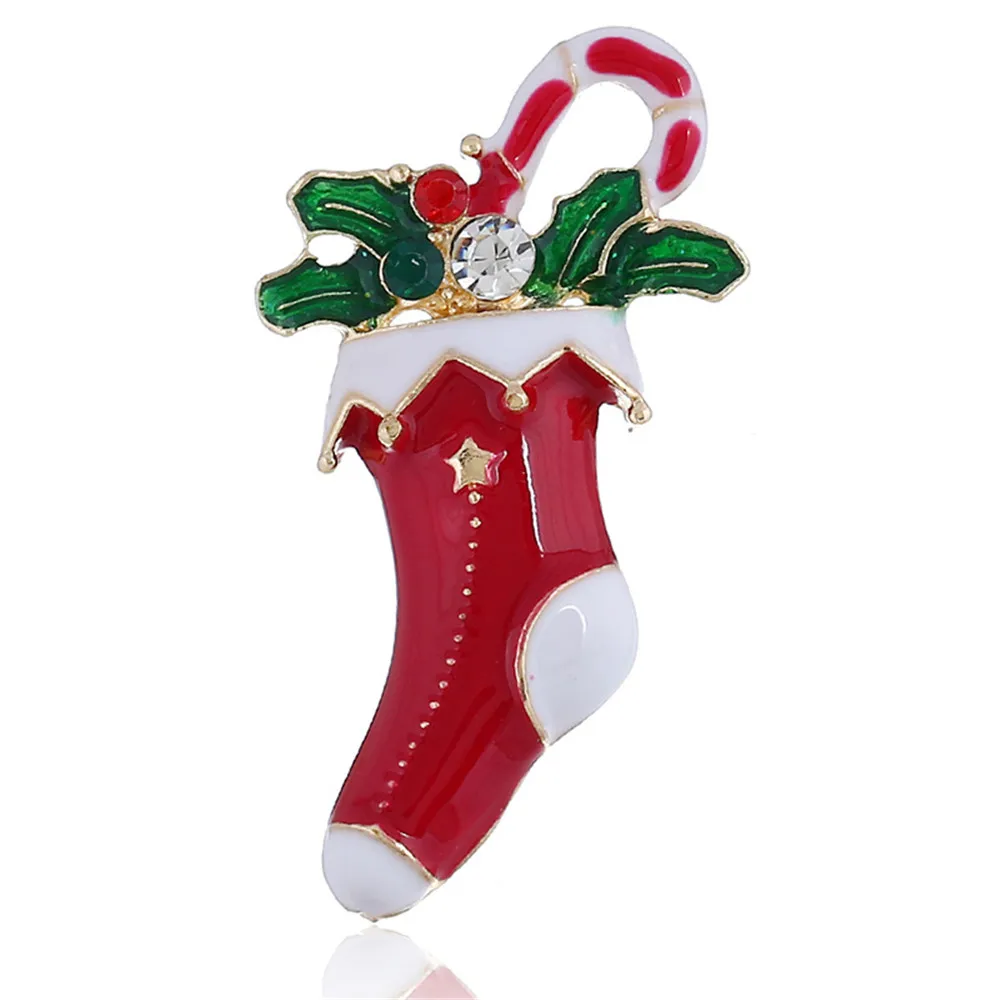 Красные носки CRLEY рождественские броши в виде капли масла красивая металлическая