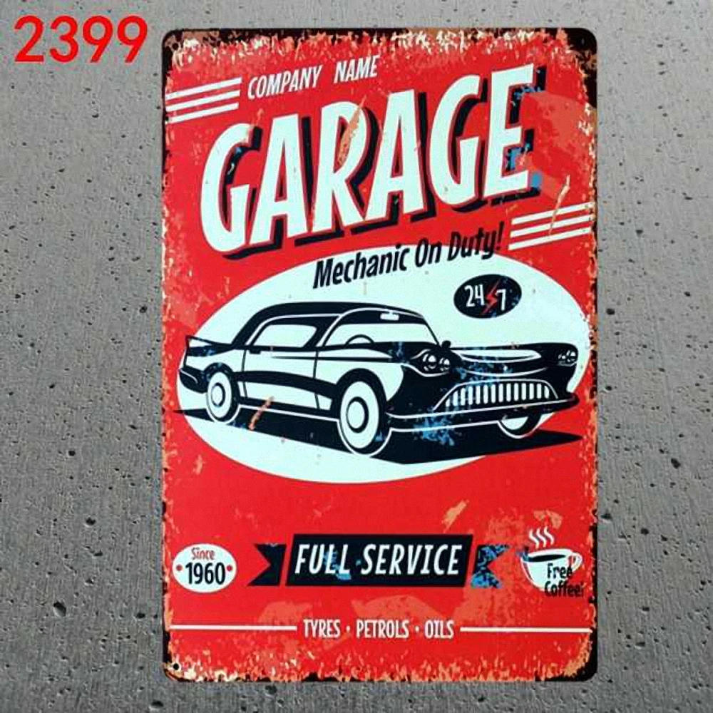 Route 66 Gas Station and Repair Shop 20X30 CM Mix Items Retro Metal Painting Signs Wall Sticker Doorplate Iron Art Decor | Дом и сад