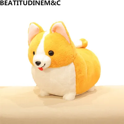 Round eye corgi dog Толстый корги собака плюшевые игрушки чучело мультфильм Подушка прекрасный Рождественский подарок для детей Kawaii подарок на день Святого Валентина - Цвет: Round eye corgi dog