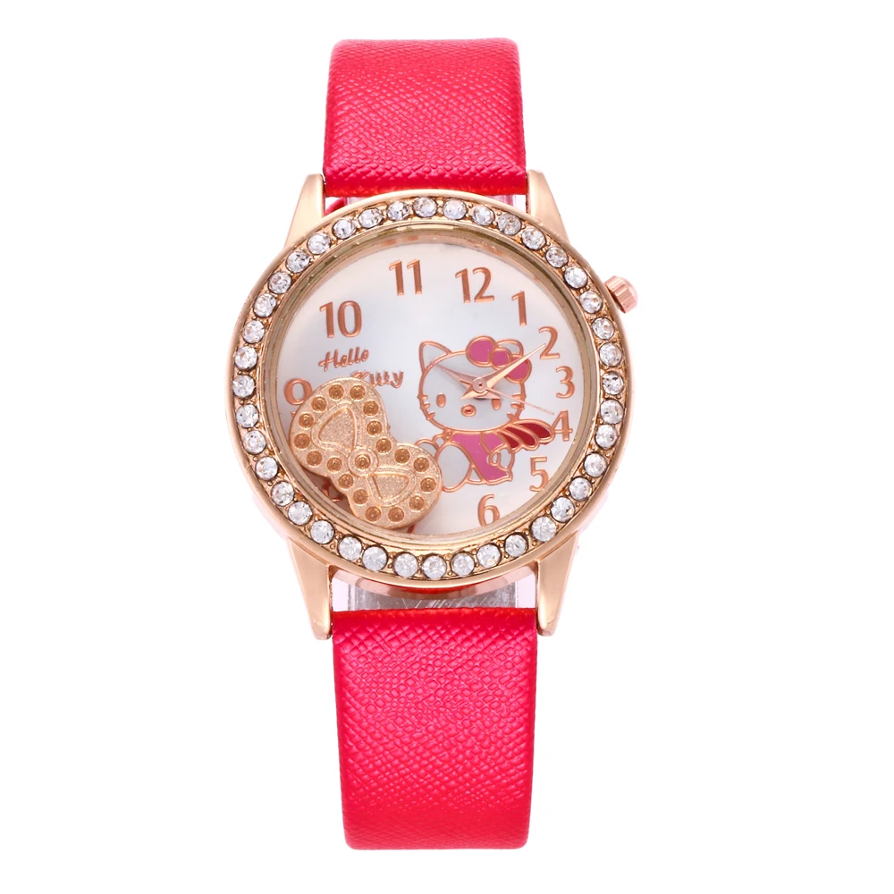 Новое поступление женские кварцевые часы hello kitty электронные циферблат дизайн