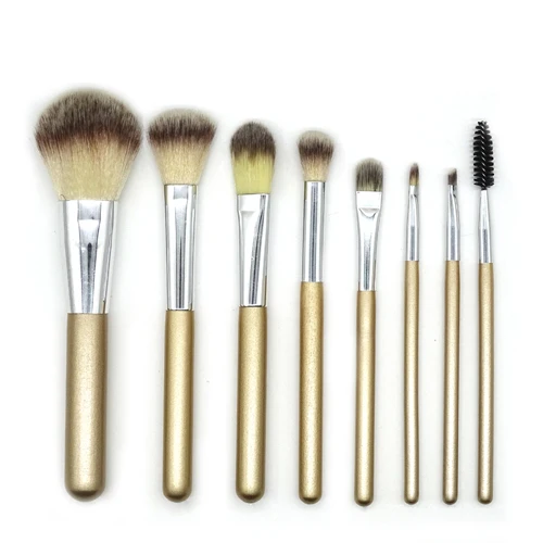 8PCS Without Case 8 шт. блестящая Ручка кисти для макияжа основа тени для век подводка для глаз набор кисточек для макияжа Наборы с косметикой - Handle Color: 8PCS Without Case