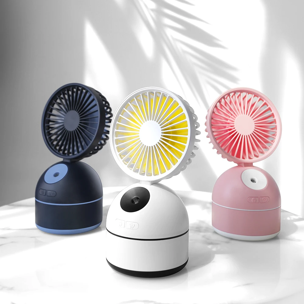 

2000mAh Battery Operated Mini Fan 200ml Air Humidifier USB Rechargeable 8W 3 Speed Adjustable Mist Spray Fan Humidificador