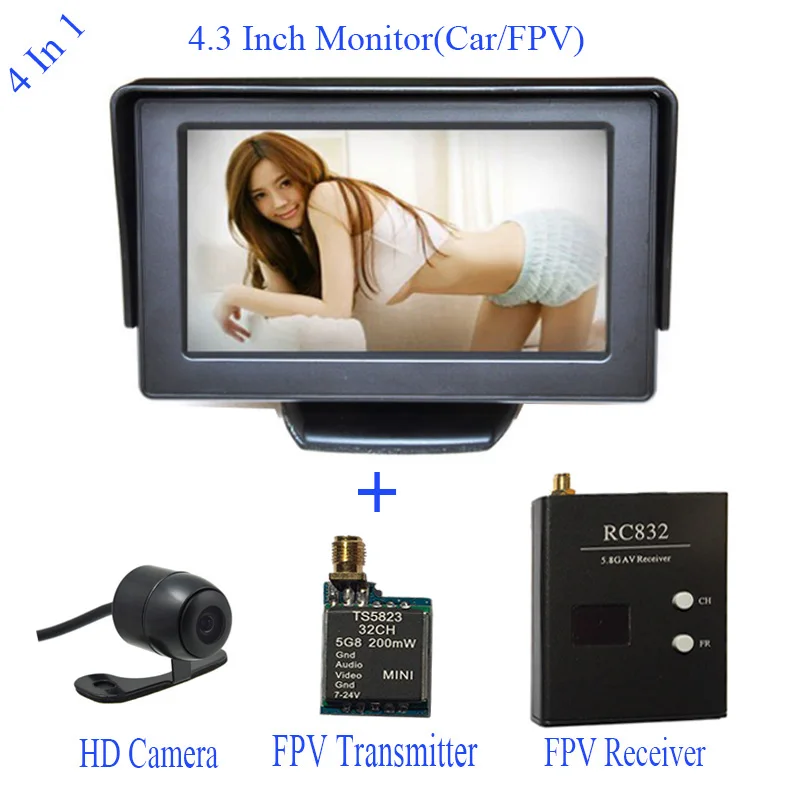 Новый 4.3 дюймов автомобиля Мониторы + Водонепроницаемый Камера FPV системы 5.8 ГГц 32