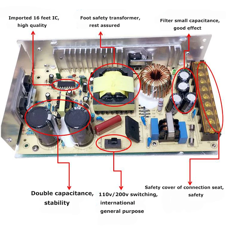 5V 40A 200W Универсальный Регулируемый импульсный источник питания 110 V/220 V AC к DC DC5V