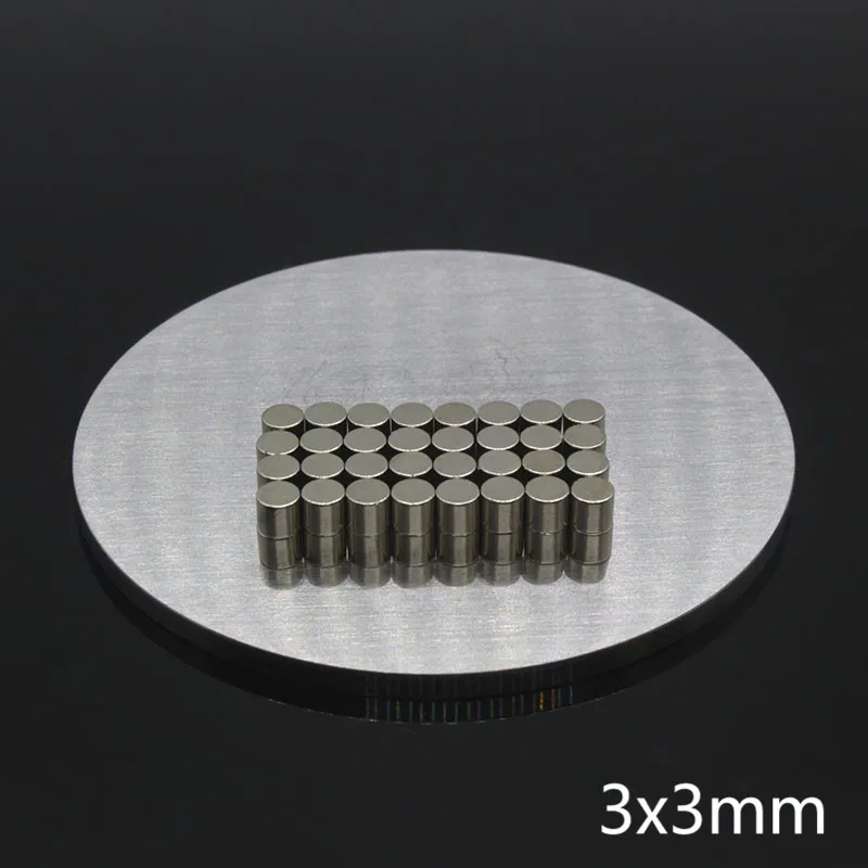 100 шт. 3x3 мм N35 Класс небольшой мини-диск Прочный Магнитный кронштейн Мощный Круглый Редкоземельные неодимовые магниты мощный магнитный держатель