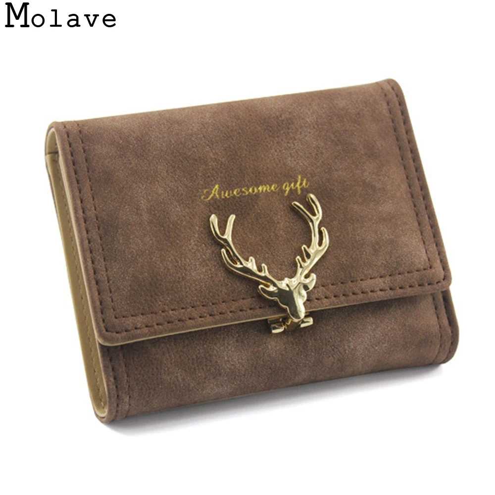 MOLAVE 2017 Mulheres do desenhador Embreagem Curto Natal Alces Fivela Titular Cartao Carteira Saco Bolsa Da Oct20|bolsa carteira|mulheres