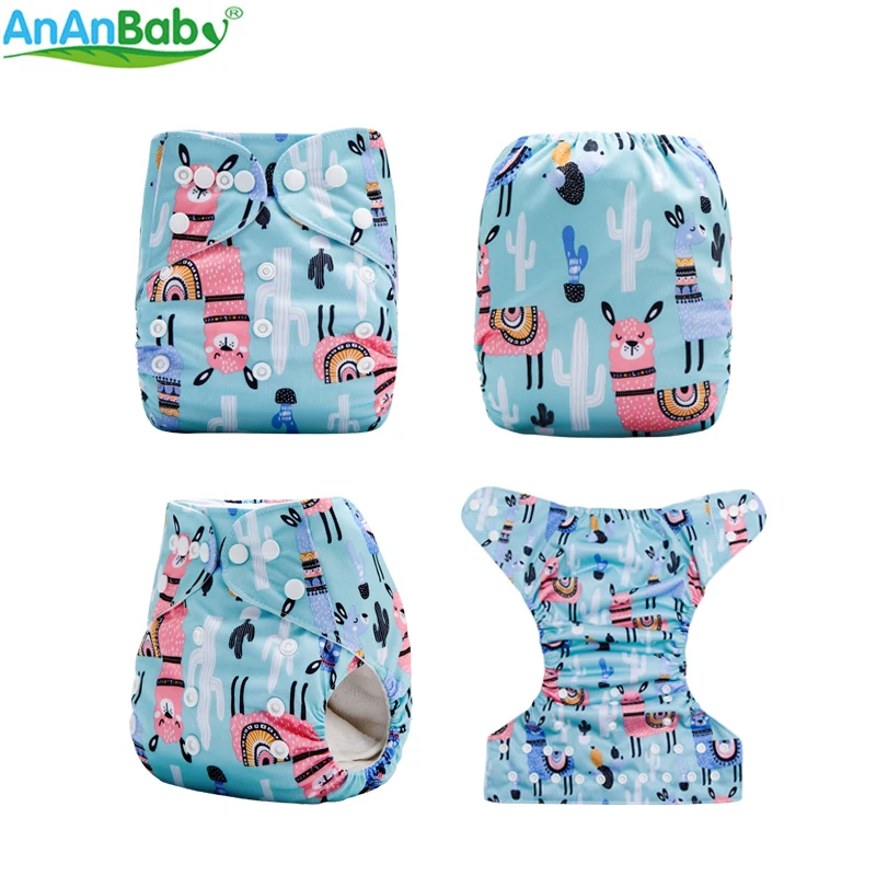 

Детский тканевый подгузник Ananbaby, с машинным принтом, из экологически чистой ткани, с вставкой из микрофибры, 1 шт.