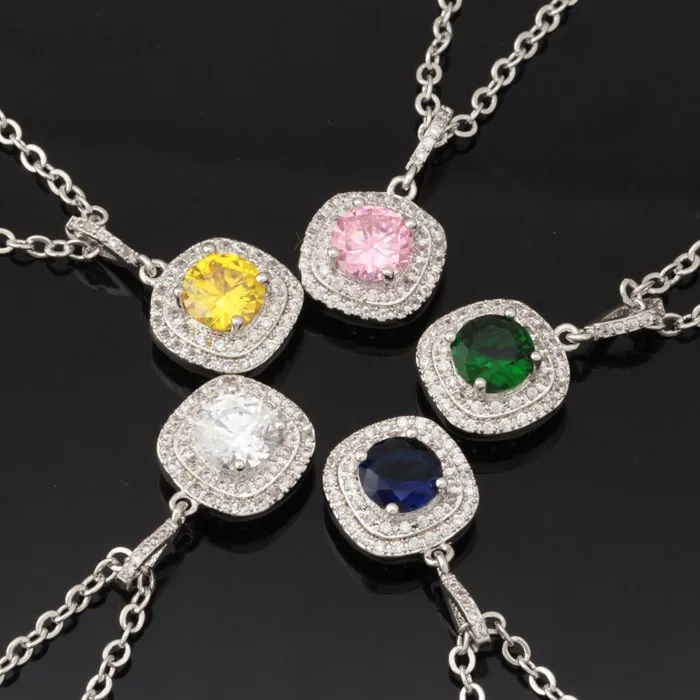 U7 Позолоченный Подвеска С Камнем Ожерелье Серьги Для Женщин Ювелирные Комплекты