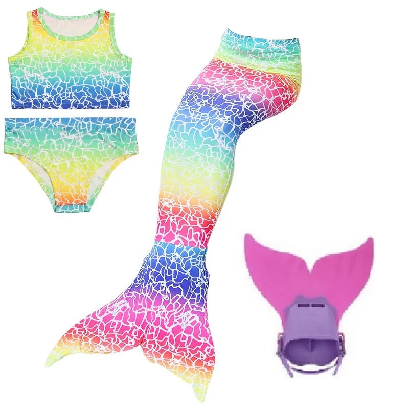 Купальное платье с хвостом русалки женское бикини моноластами костюм для