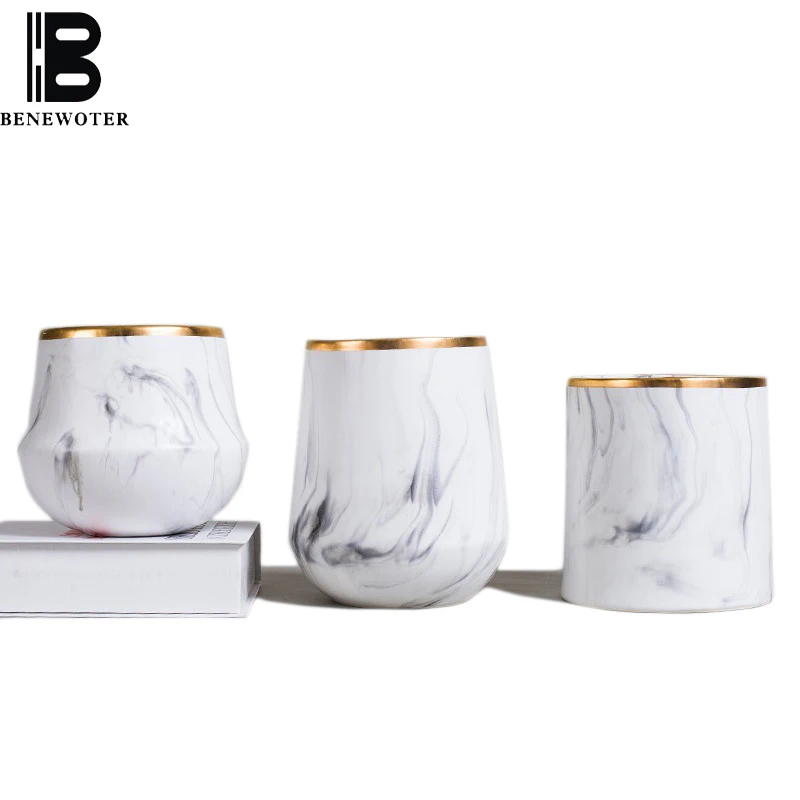 

Brief Fashion Ceramic Vase Marble Texture Porcelain Ornaments Hydroponics Plant Flower Pot Home Creative Vase Decorations Gifts