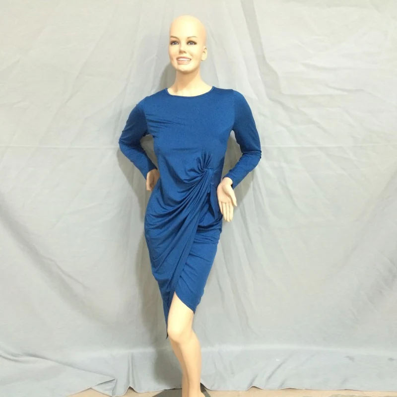 Женское вечернее платье с баской Клубное облегающее длинным рукавом размера