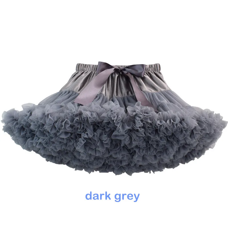 dark grey Г. Юбка-пачка для девочек Пышная красная одежда для маленьких девочек vetement enfant fille Jupe юбка-пачка s Saias tutu falda infantil menina - Цвет: dark grey