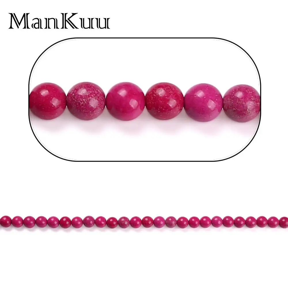 ManKuu 6 мм/8 мм окрашенные Бусы из бирюзы фиолетовый/красный/синий Пластик Камень