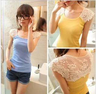 Женская кружевная блузка без рукавов летняя Базовая Блузка Y03001|lace vest|womens sleeveless t