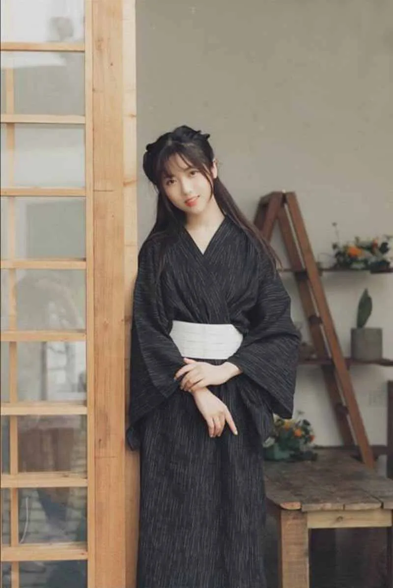 Черное женское традиционное японское кимоно Yukata винтажное мужское длинное платье воина одежда японский стиль взрослый костюм для косплея