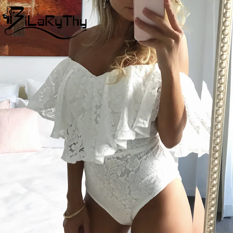 Bilarythy выдалбливают Кружево короткие Комбинезоны для женщин ползунки сексуальная