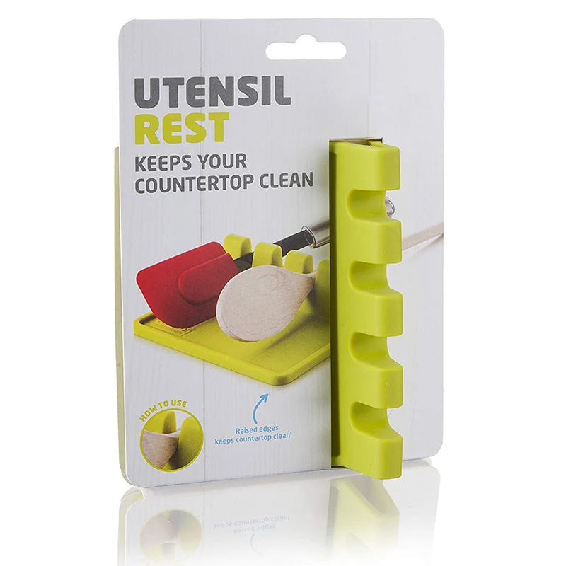 Silicone Kitchen Utensil Spoon Holder Rack Fork Organizer Utensil Rest Pad Kitchen Gadget Benna per pala HTQ99