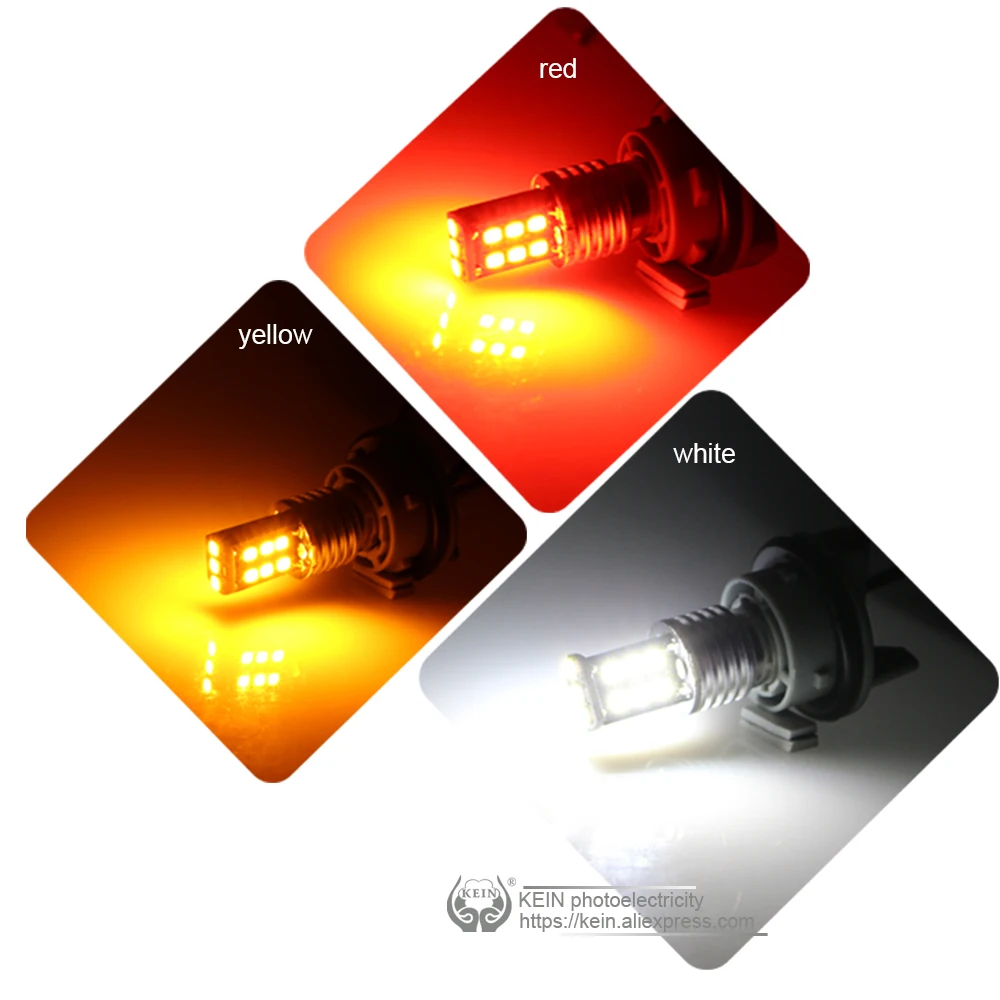 KEIN 2 шт. 15SMD 6000k P21w 1156 ba15s обратный задний фонарь 1157 bay15d P21/5 Вт светодиодный автомобильный стоп-сигнал сигнальная лампа 12V цвет красный, желтый белый