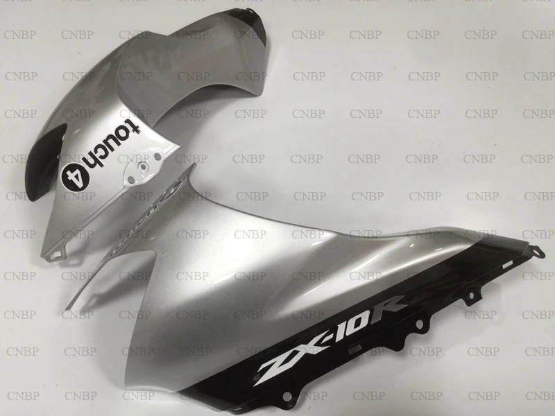 Ninja ZX 10r 2004 - 2005 Motorcycle Fairing for Kawasaki ZX10r Fairings 05 Silver Black Plastic |