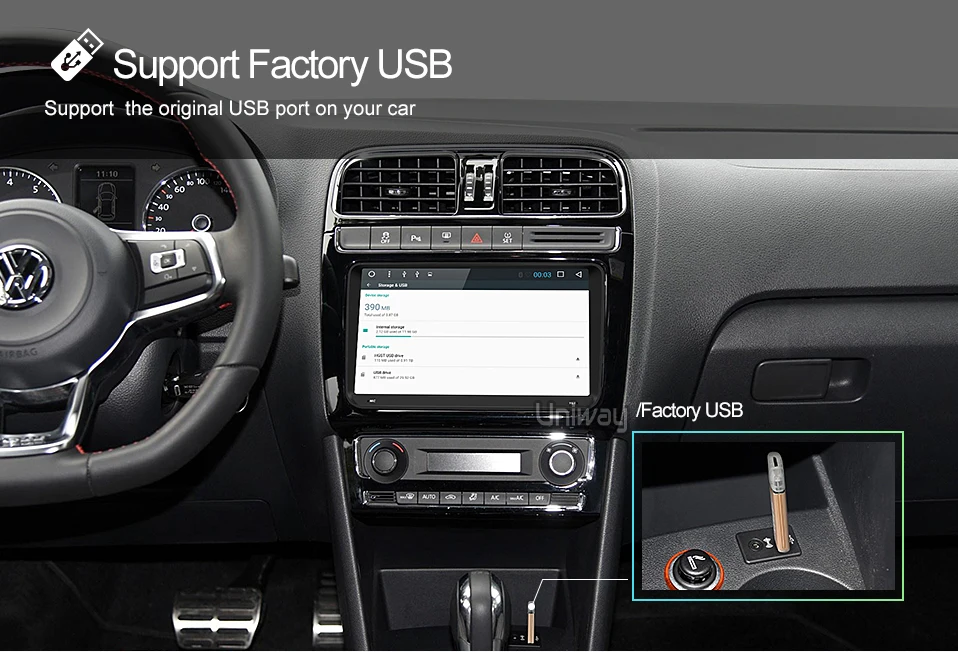 Uniway ADZ9071 android 8,1 автомобиль dvd для vw passat b7 b6 Гольф 5 Поло tiguan octavia rapid fabia с gps-навигации радио