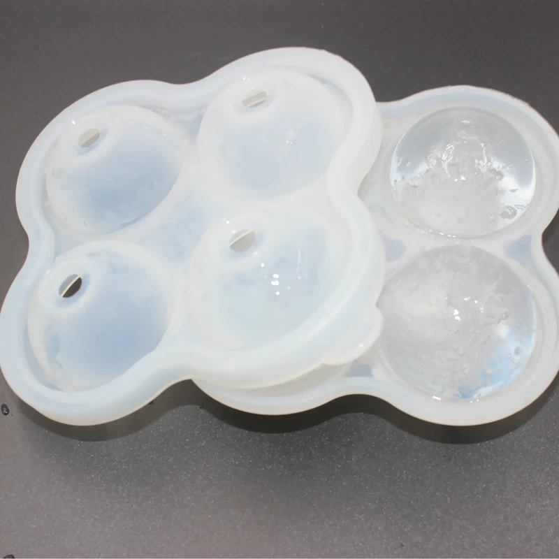 Поднос для кубиков льда виски коктейля 4 больших формы силиконовая форма изготовления шариков большие