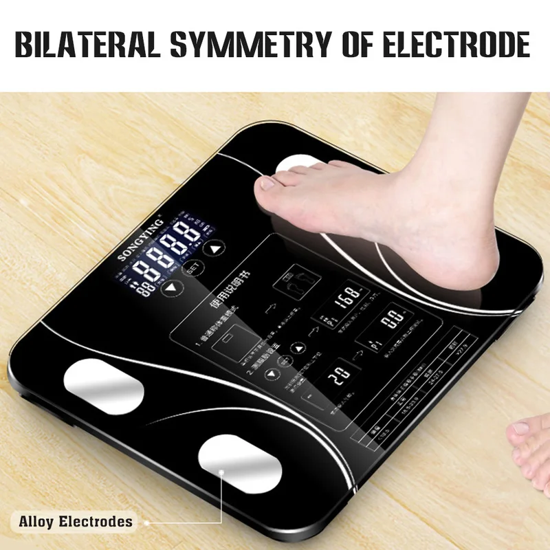 Весы для ванной со светодиодным экраном смазки тела Электронные весовые весы