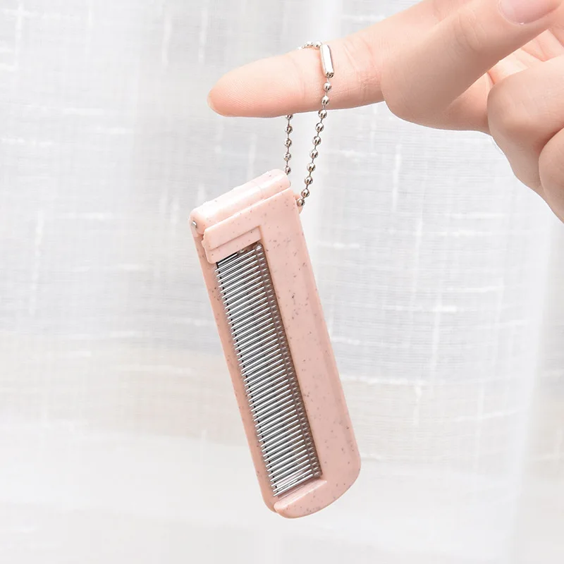 1PC Cute Cartoon Folding Comb With Mirror Hair Brushes For Baby Girls Travel Accessories Portable Folding Mini Combs