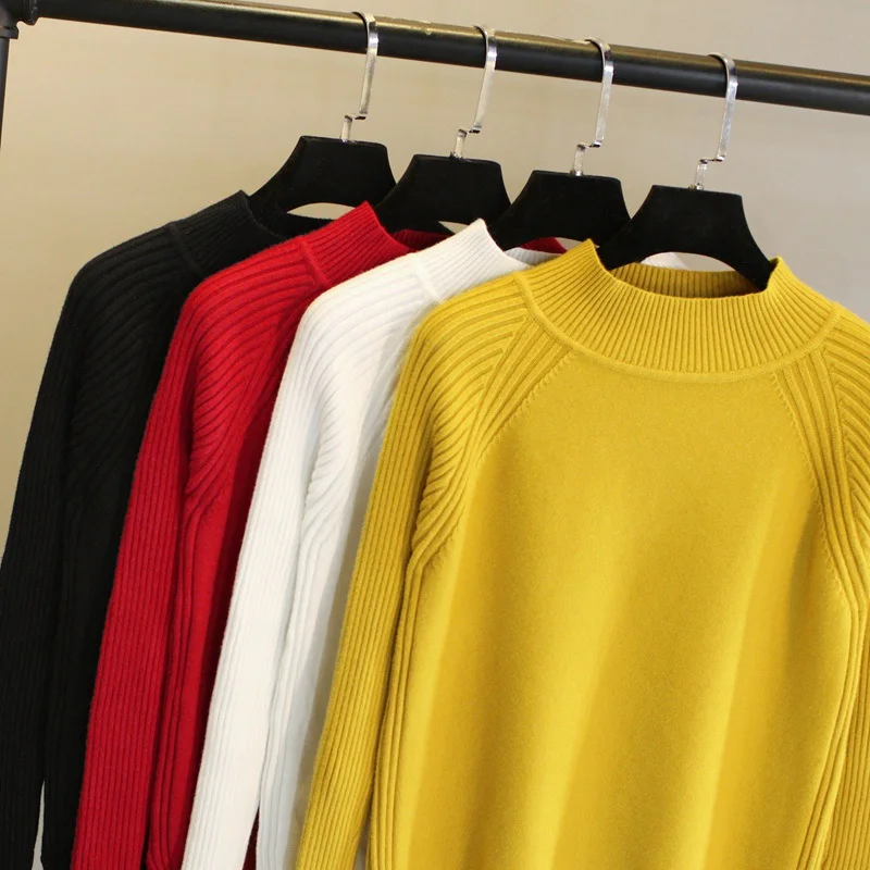 ONLYSVTER Thick Warm Women Sweater Autumn Winter Knitted Pullovers Turtleneck Female Jumper High Low Hem Ladies Sweaters Top | Женская